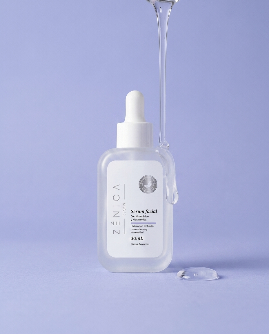 Serum Reparador Zénica by SKIN, textura gel, 30 mL