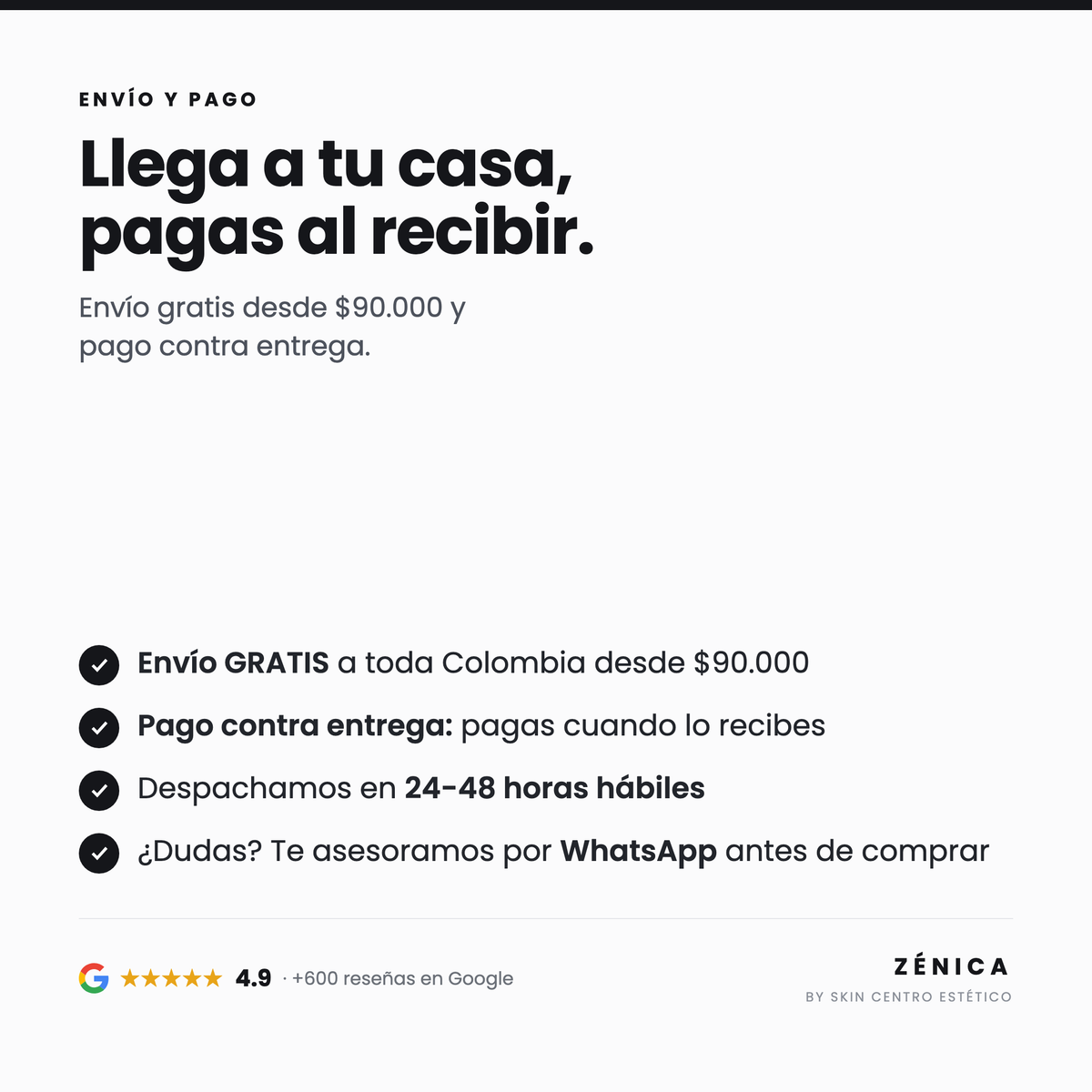 Envío gratis a toda Colombia y pago contra entrega — Zénica